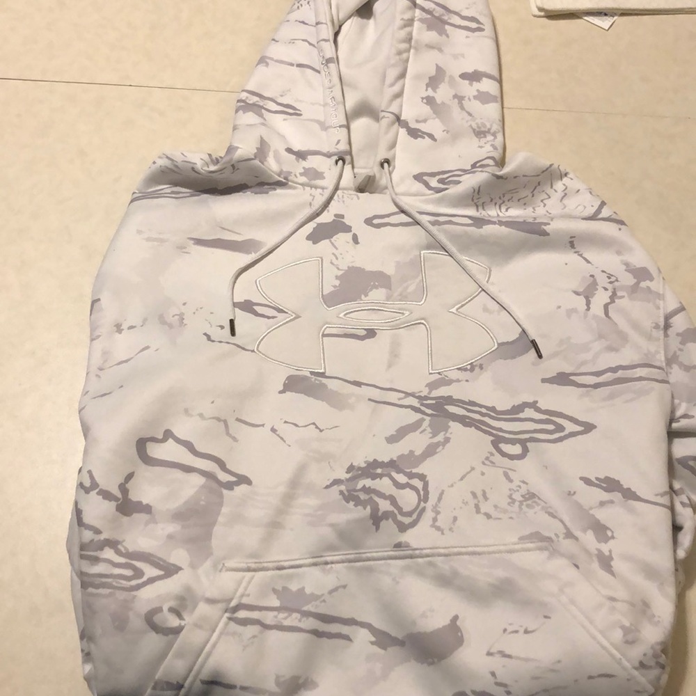 White Camo under armour hoodie